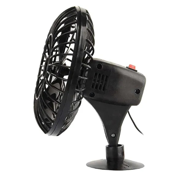 Autós ventilátor 12V, 14 cm – szivargyújtós, tapadókorongos