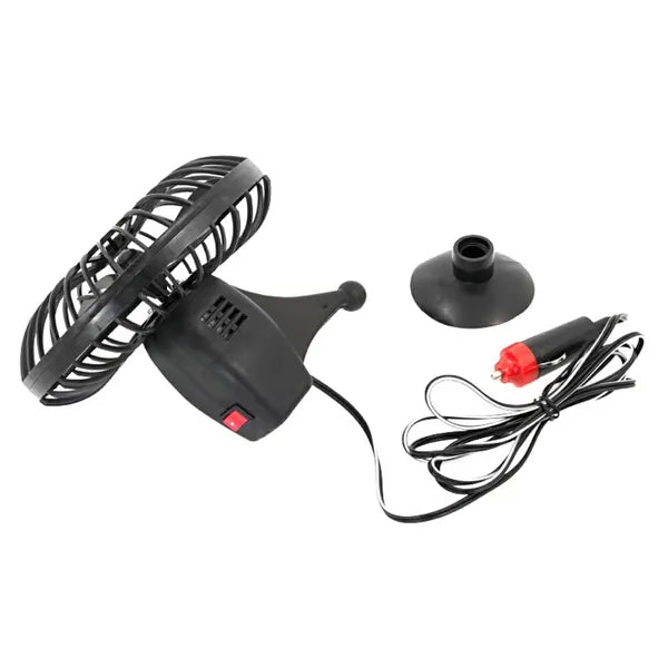 Autós ventilátor 12V, 14 cm – szivargyújtós, tapadókorongos