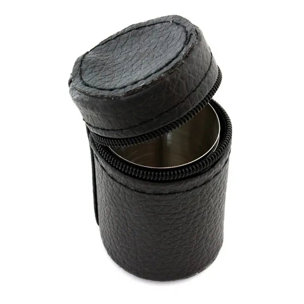 4 db rozsdamentes acél utazó felespohár szett 30 ml tokban