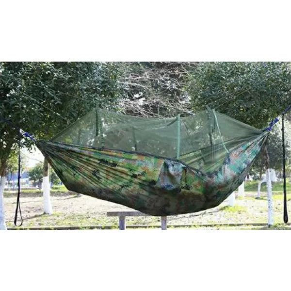 Turista nylon függőágy szúnyoghálóval 260x140 cm 200 kg fekete
