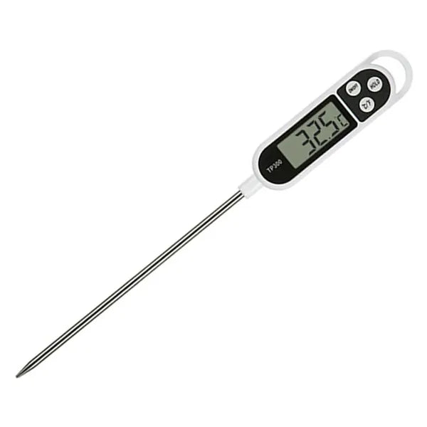 Digitális szúrós hőmérő LCD kijelzővel, -50–300 °C, 14 cm szonda