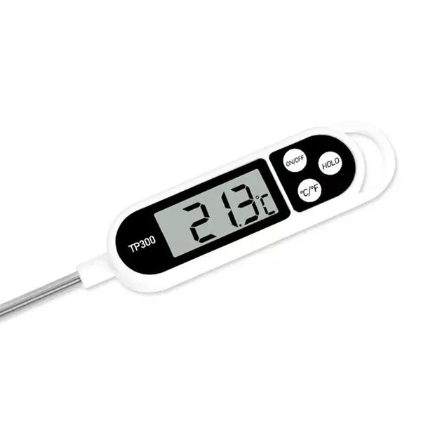 Digitális szúrós hőmérő LCD kijelzővel, -50–300 °C, 14 cm szonda