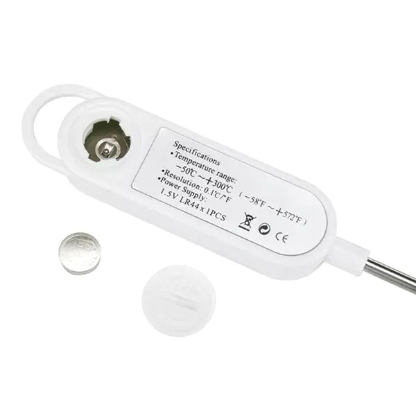Digitális szúrós hőmérő LCD kijelzővel, -50–300 °C, 14 cm szonda