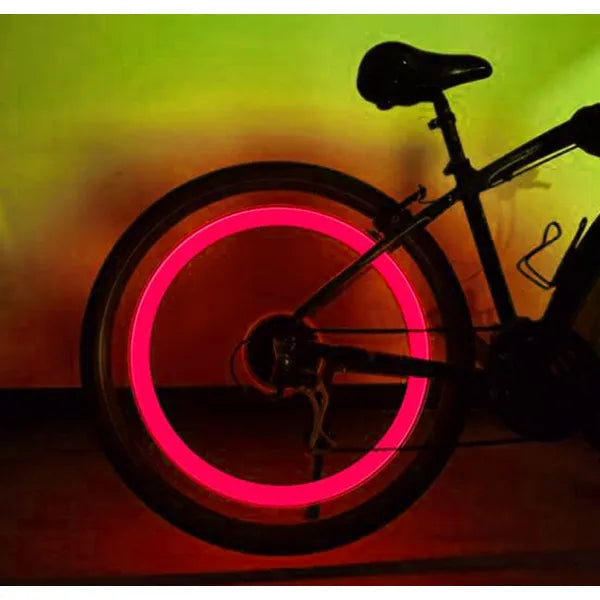 Piros LED világító szelepsapka készlet, 2 db, autó/motor/kerékpár