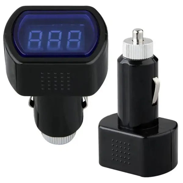 Autós voltmérő és akkumulátortesztelő, 12–24 V, LCD, USB 2.1 A, szivargyújtó