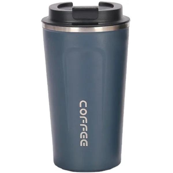 Termo pohár csúszásgátló bevonattal, ergonomikus markolattal, rozsdamentes acél, 510 ml, kék