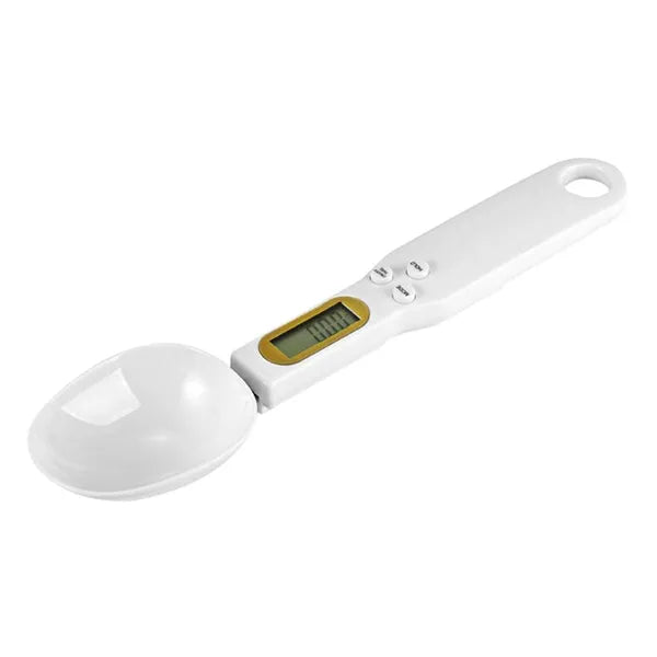 Nagy pontosságú digitális konyhai mérőkanál LCD kijelzővel, 500g / 0,1g, fehér