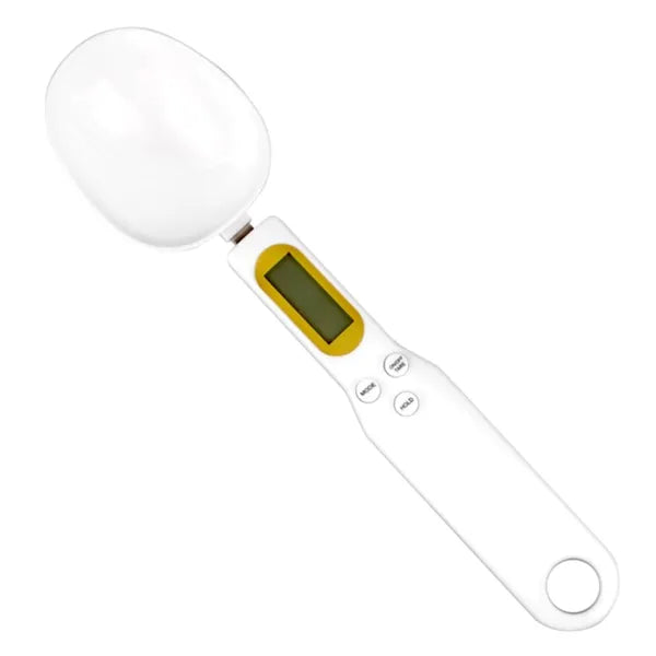 Nagy pontosságú digitális konyhai mérőkanál LCD kijelzővel, 500g / 0,1g, fehér