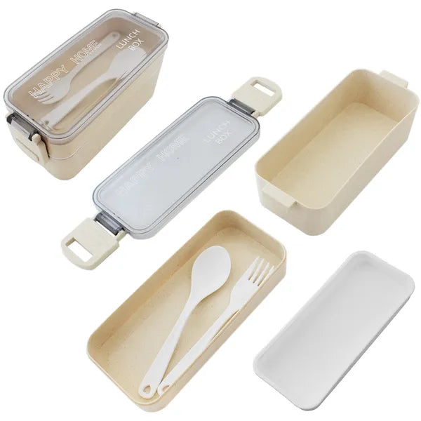 Kétrekeszes mikrózható ételhordó doboz 750 ml, beige műanyag
