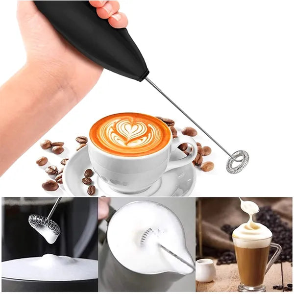 Vezeték nélküli mini tejhabosító mixer rozsdamentes acél fejjel