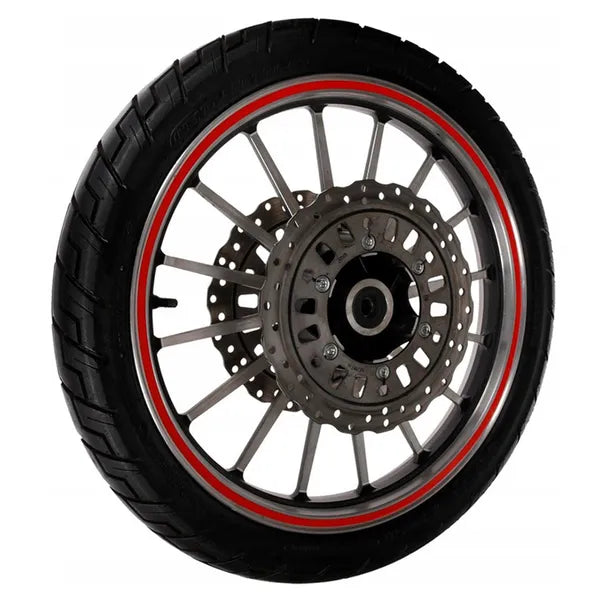 Piros fényvisszaverő felni matrica szett autóhoz/motorhoz, 16 db, 16-18''
