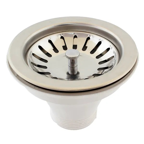 Acél kosaras lefolyódugó 3,5" (90 mm) mosogatóhoz, ezüst, készlet