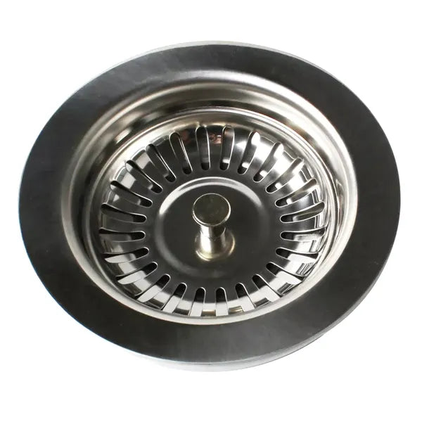 Acél kosaras lefolyódugó 3,5" (90 mm) mosogatóhoz, ezüst, készlet