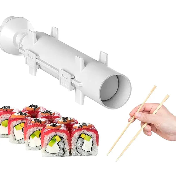 Otthoni sushi roller, PP műanyag, mosogatógépben mosható, 29,4×6,4 cm, fehér