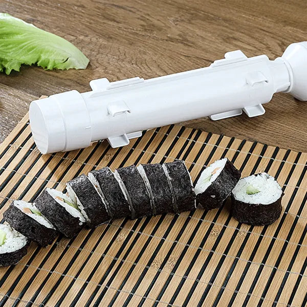 Otthoni sushi roller, PP műanyag, mosogatógépben mosható, 29,4×6,4 cm, fehér