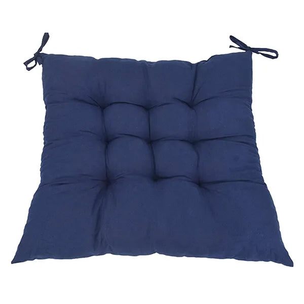 Sötétkék 40×40 cm poliészter székpárna, 8 cm vastag, kültéri-beltéri