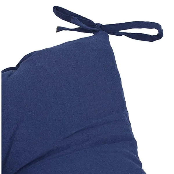 Sötétkék 40×40 cm poliészter székpárna, 8 cm vastag, kültéri-beltéri