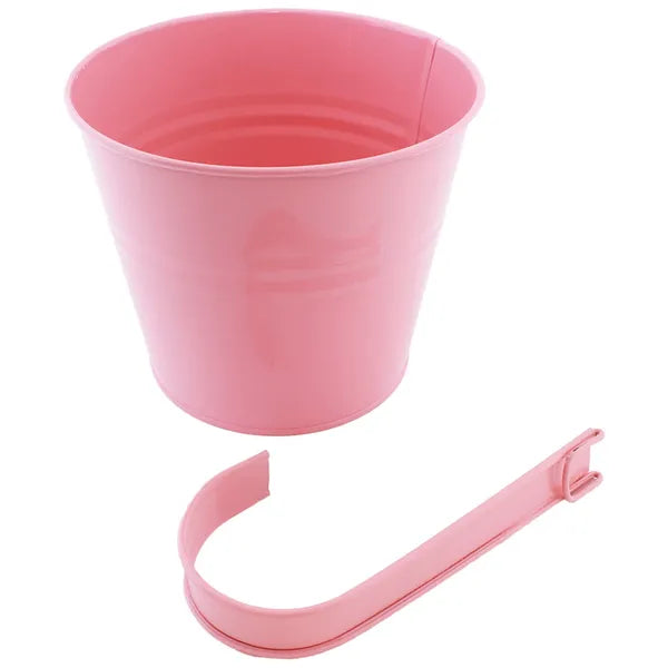 UV-álló fém balkon kaspó, 16 cm, rózsaszín