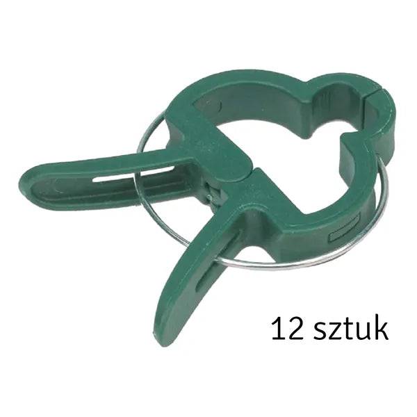 Növényklipsz készlet 12 db, zöld, 4,5×6 cm – gyors támaszték rögzítés
