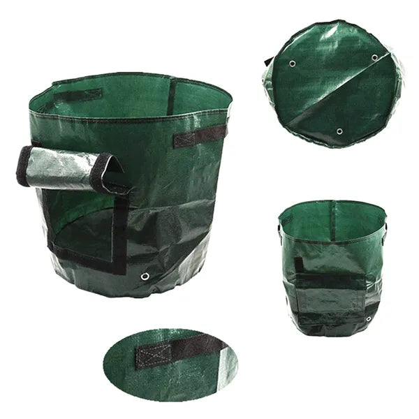 Zöld polietilén ültetőzsák 33x47 cm vízelvezető nyílásokkal