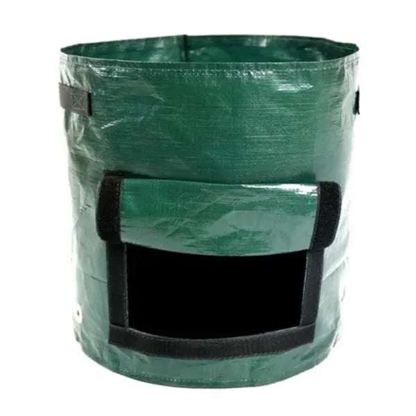 Zöld polietilén ültetőzsák 33x47 cm vízelvezető nyílásokkal