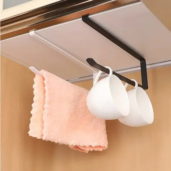 Fekete fém papírtörlő-tartó ajtóra vagy polcra, 26,5 cm
