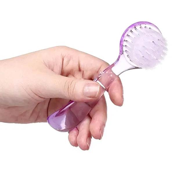 Antisztatikus körömkefe manikűr és pedikűr, lila, nylon sörte, 12,5 cm