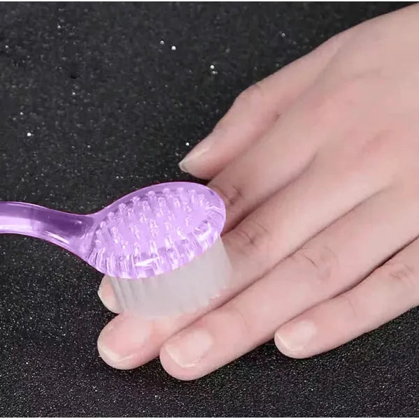 Antisztatikus körömkefe manikűr és pedikűr, lila, nylon sörte, 12,5 cm