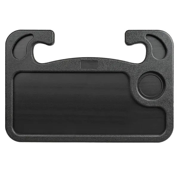 Fekete kormányra rögzíthető autós tálca, laptophoz és étkezéshez, 42×28 cm ABS