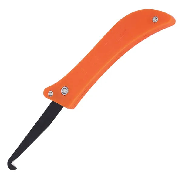 Fugakaparó kampós kés, 21,2 cm, acél penge, fekete–narancs