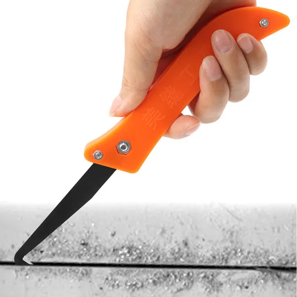 Fugakaparó kampós kés, 21,2 cm, acél penge, fekete–narancs