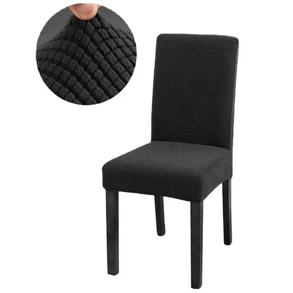 Univerzális fekete szék huzat, bársonyhatású, rugalmas 38–48 cm