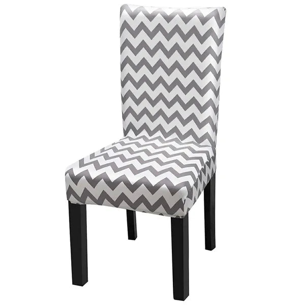 Szürke-fehér, rugalmas velúrhatású székhuzat 48–62 cm