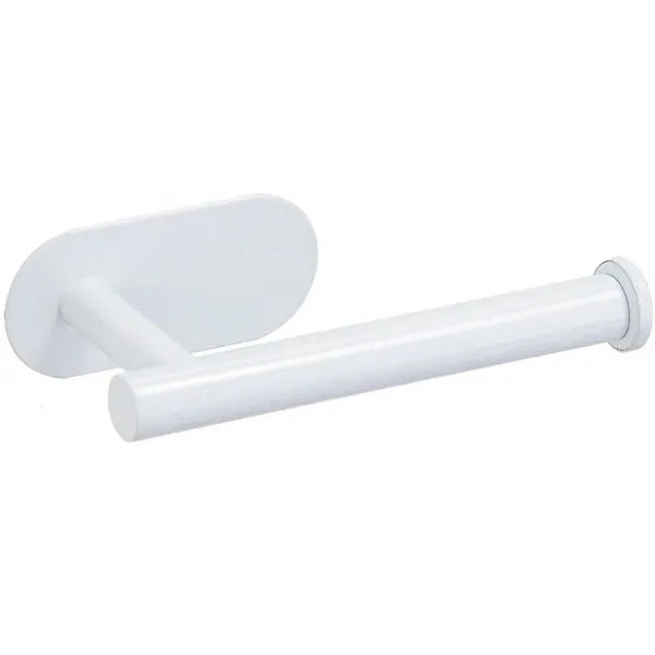 Öntapadós rozsdamentes acél WC-papír tartó, fehér, 16 cm