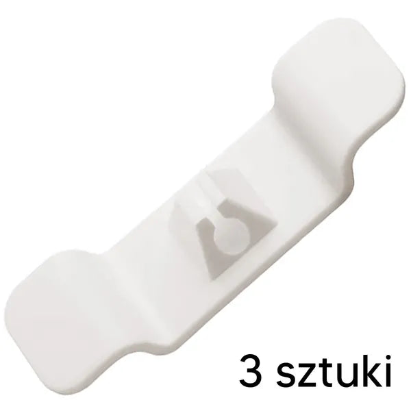 Öntapadó kábelrendező akasztó, 3 db-os szett, fehér, 10 cm