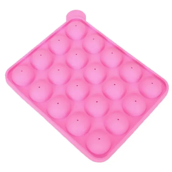 Pink szilikon cake pops sütőforma, 20 gömb, 22×18 cm, pálcikákkal