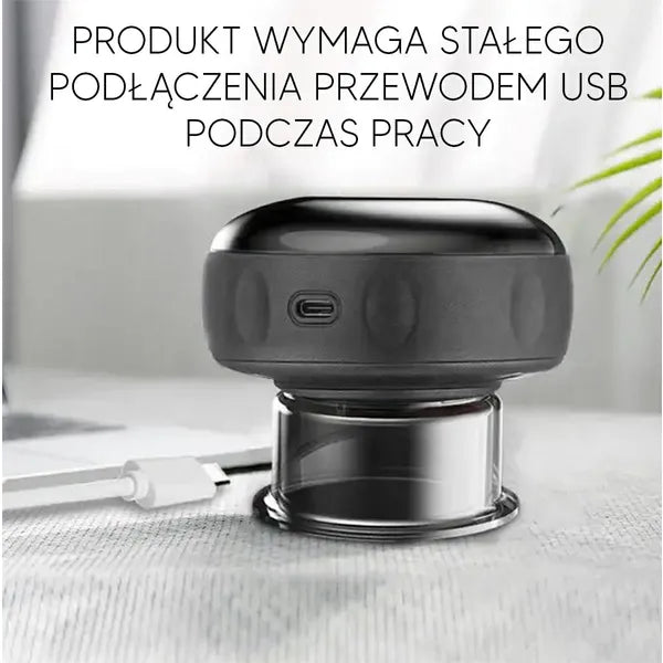 Elektromos vákuumos köpölyöző masszírozó melegítéssel, LCD kijelző, USB-C