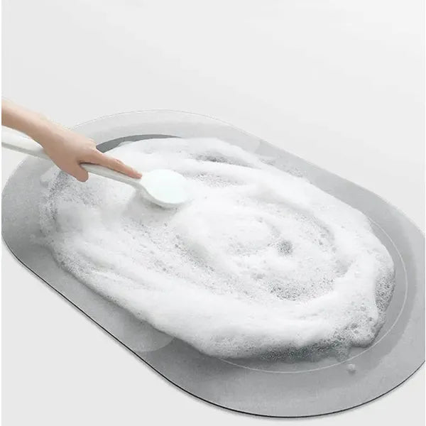 Gyorsan száradó ovális fürdőszobai szőnyeg, 60x40 cm, fekete-arany