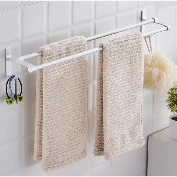 Fém törölközőtartó sín, 60 cm, ezüst színű