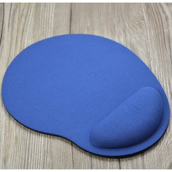 Ergonomikus kék egérpad csuklótámasszal, 23×18 cm