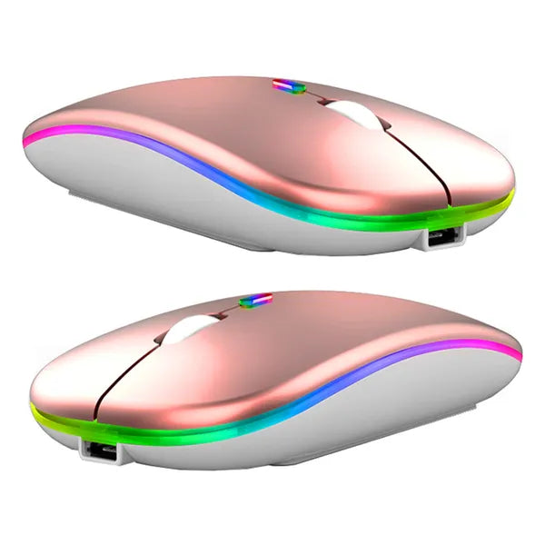 Vezeték nélküli RGB optikai egér, 1000-1600 DPI, rose gold