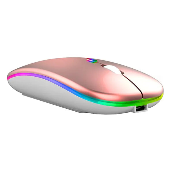 Vezeték nélküli RGB optikai egér, 1000-1600 DPI, rose gold