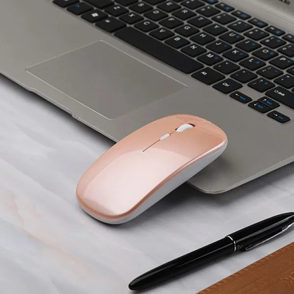Vezeték nélküli RGB optikai egér, 1000-1600 DPI, rose gold