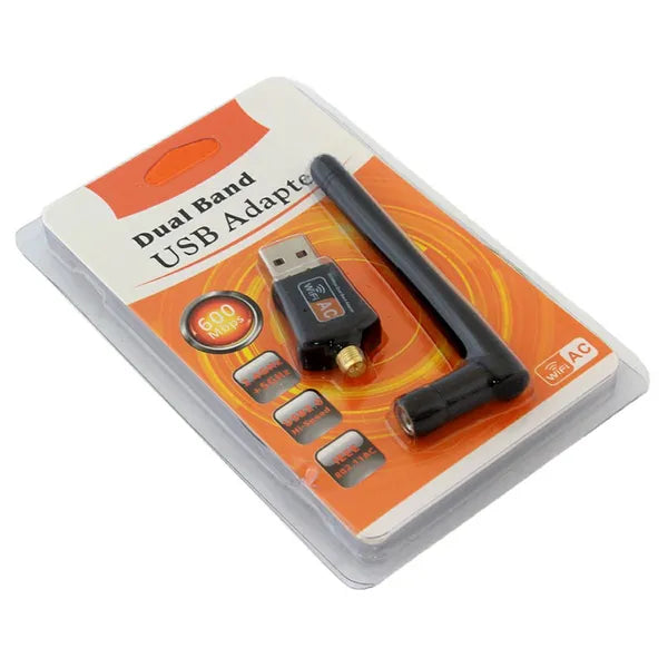 USB WiFi adapter dual band 2,4/5 GHz AC600 433 Mbps külső antennával