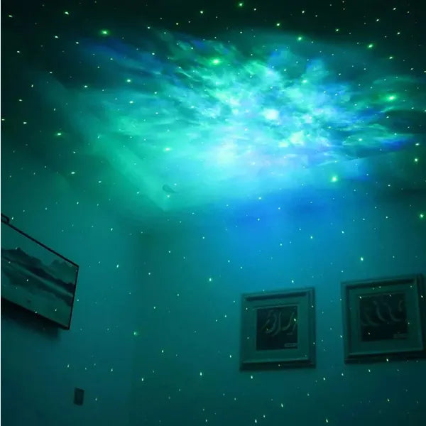 Asztronauta LED csillagvetítő, lézerrel, 8 mód, 360°, IR távirányító, fekete