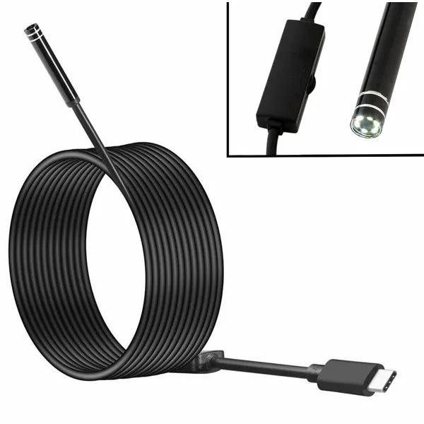 Endoszkóp kamera 5,5 mm, USB-C/USB, 5 m kábel, IP67, 6 LED, Windows/Android