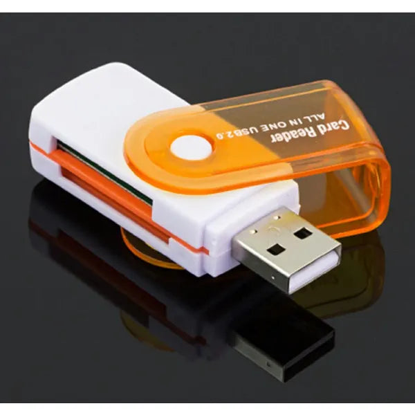 USB 2.0 többformátumú kártyaolvasó microSD-SDHC-SDXC, 32 GB, fehér/narancs