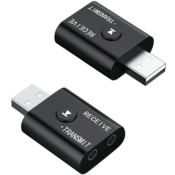 Bluetooth 5.0 adó-vevő, 2-az-1-ben, 3,5 mm jack, USB, fekete