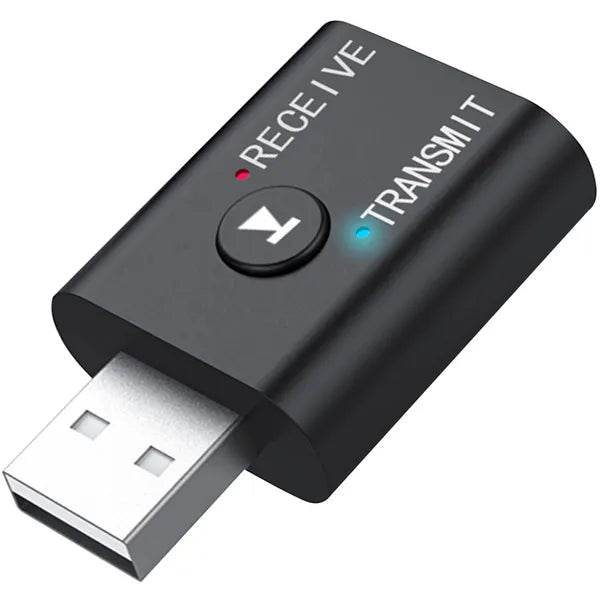Bluetooth 5.0 adó-vevő, 2-az-1-ben, 3,5 mm jack, USB, fekete