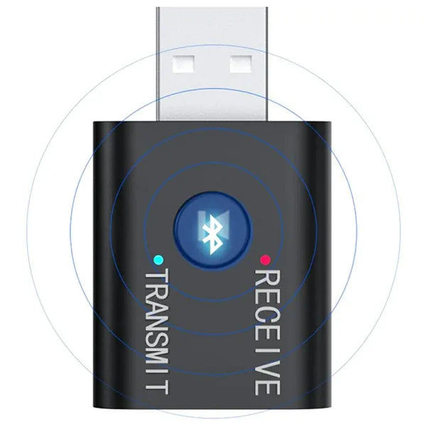 Bluetooth 5.0 adó-vevő, 2-az-1-ben, 3,5 mm jack, USB, fekete